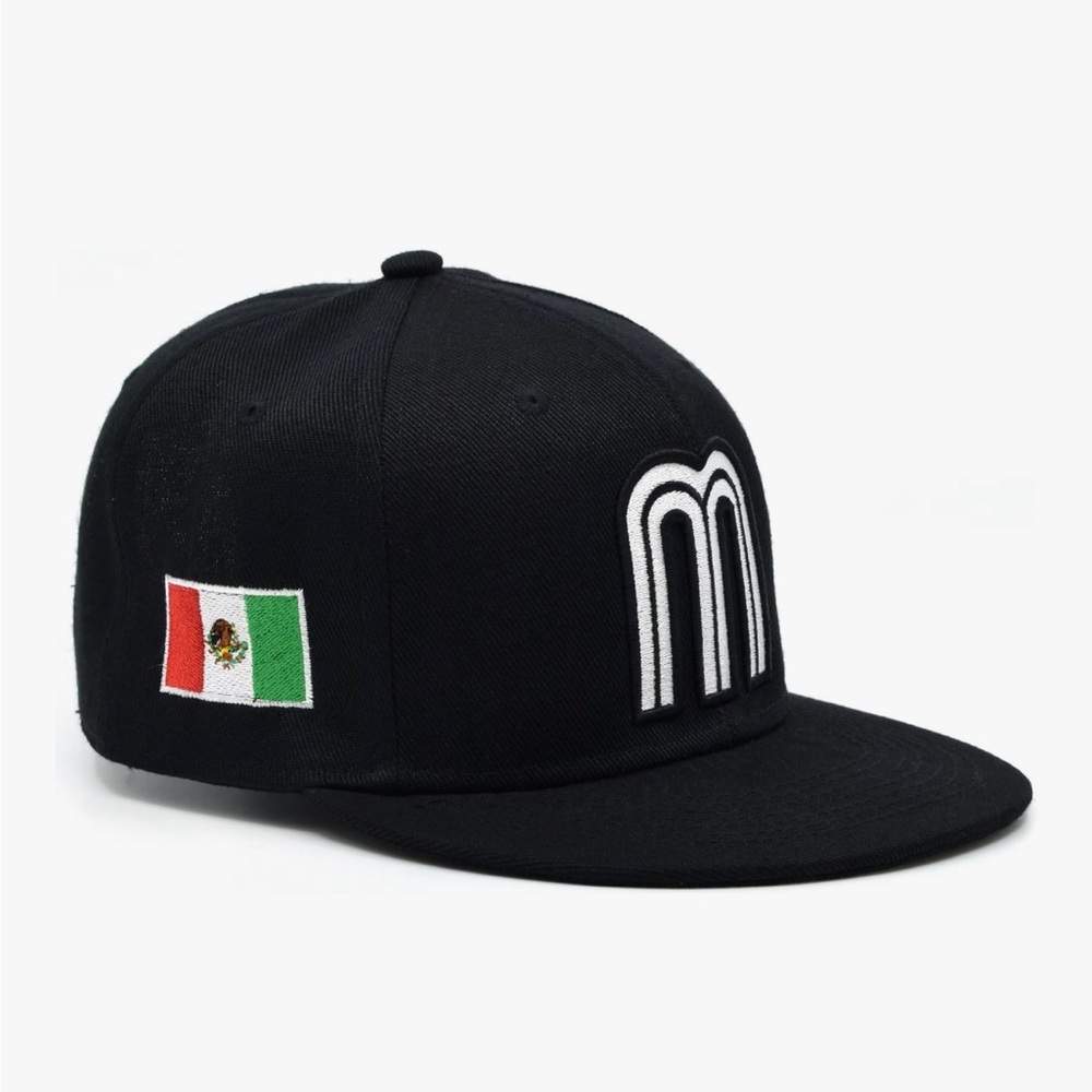 Black Snapback Hat with Flag Patch